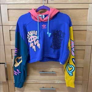 Adidas crop Graphic Hoodie